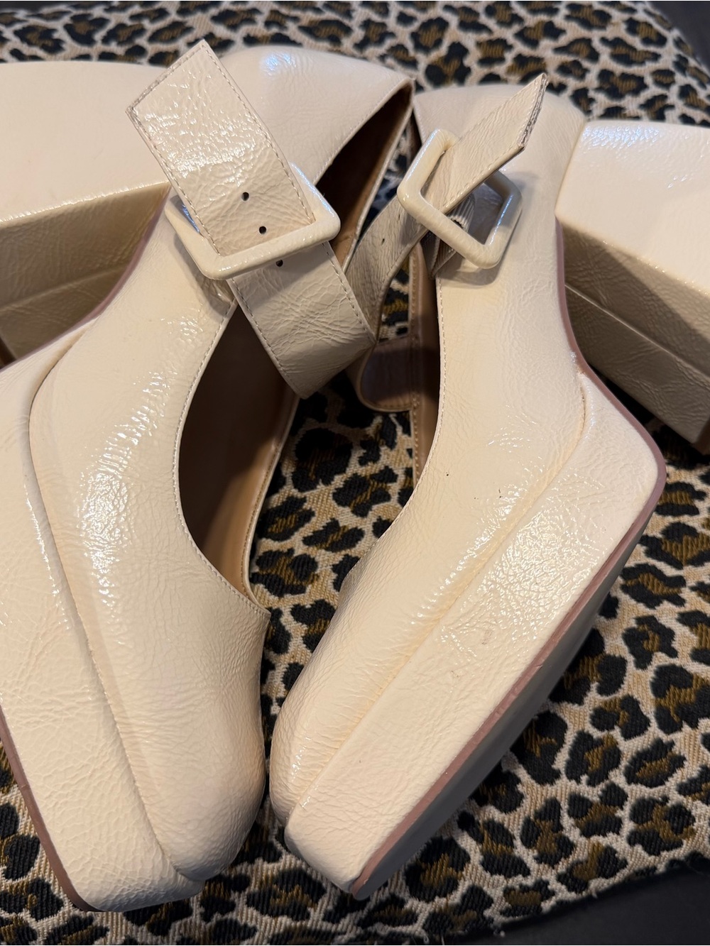 Circus by Sam Edelman Patent Cream Mary Jane Flats with Buckle